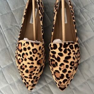 NEW IN BOX Steve Madden feather leopard loafers womens size 8